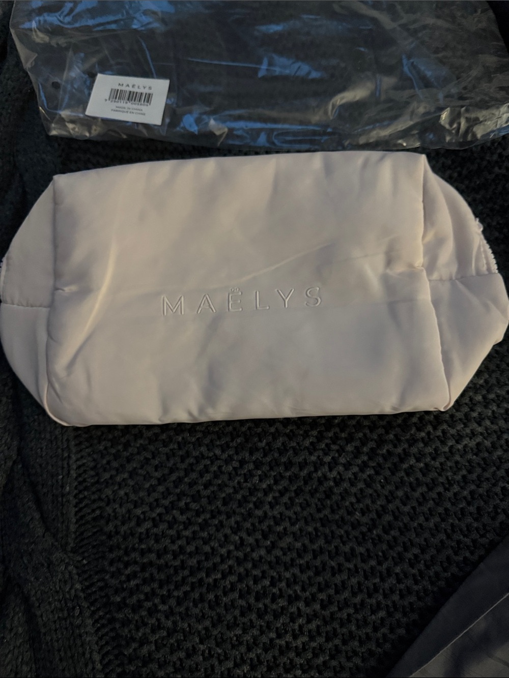 MAËLYS Blush Pink Padded Cosmetic Bag